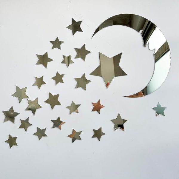 Acrylic Wall Decals – 15 Stars & 1 Moon