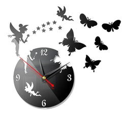 Wooden Butterfly Wall Clock