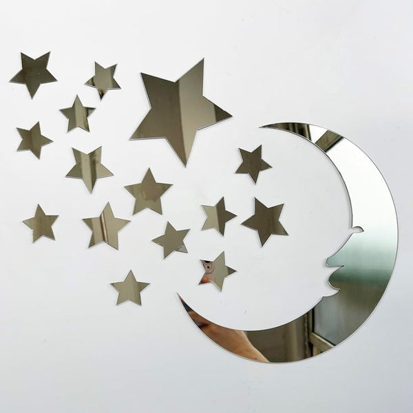 Acrylic Wall Decals – 15 Stars & 1 Moon