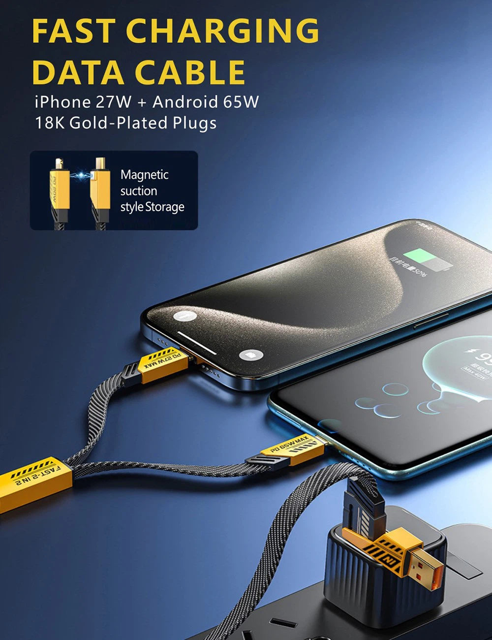 4-in-1 USB-C Fast Charging Cable 65W | Multi Charger